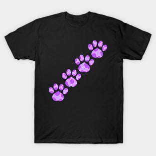 Purple Paw Prints (Version 1) T-Shirt